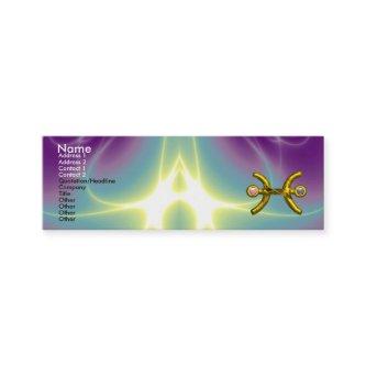PISCES GOLD ZODIAC SIGN Astrology,Purple Teal Blue Mini