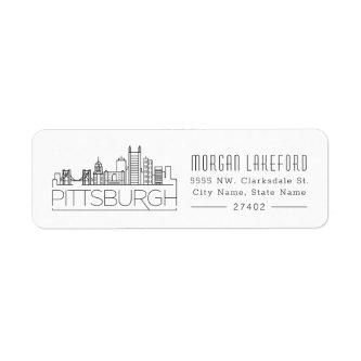 Pittsburgh, Pennsylvania Stylized Skyline | Label