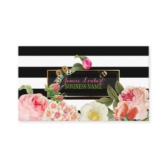 PixDezines black stripes primrose, peonies