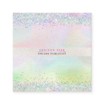 PixDezines Cotton Candy + Pearly White Square Busi Square