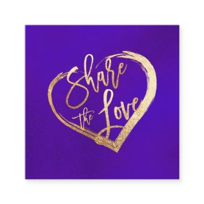 PixDezines Faux Gold Share the Love Ultra Violet Square