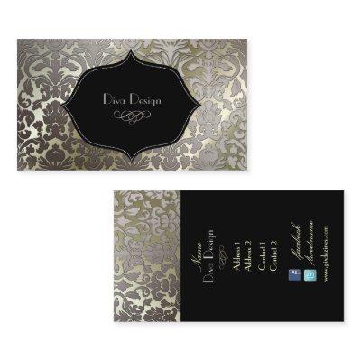 PixDezines faux silver flora damask/diy color