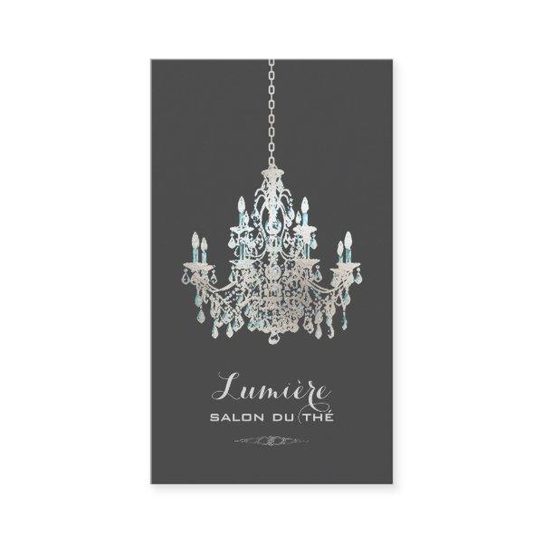 PixDezines faux silver foil chandelier+Teal