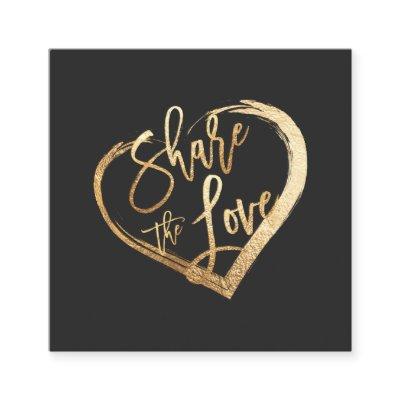 PixDezines Glam Share the Love Faux Gold Square