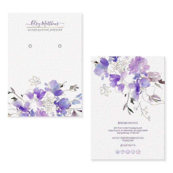 PixDezines H2 Purple Sweetpeas Earrings
