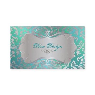 PixDezines Haute Coutour Damask, Faux Silver