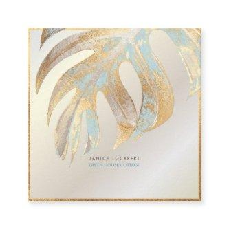 PixDezines MONSTERA, DUO TONE FAUX FOIL Square