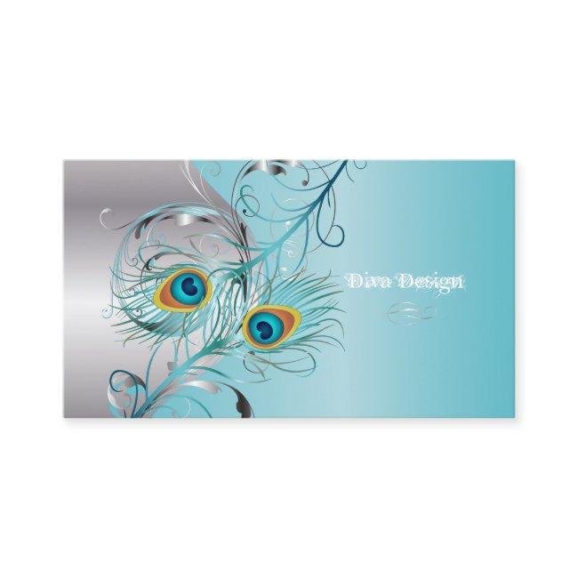 PixDezines peacock filigree+swirls/silver+blue ice