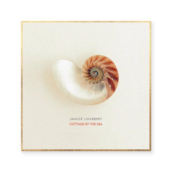 PixDezines SEASHELLS, NAUTILUS, FAUX GOLD FOIL Square