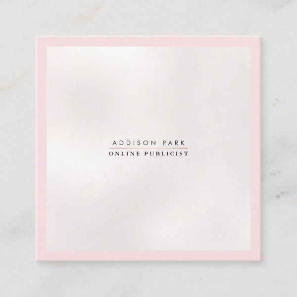 PixDezines Simple Elegant, Pearly White+Pink Square