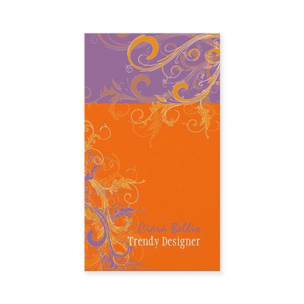 PixDezines Swirls /lilac+tangerine