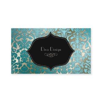 PixDezines teal flora damask/diy background