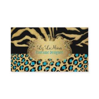 PixDezines VINTAGE LEOPARD+ZEBRA+FAUX+GOLD+LABEL