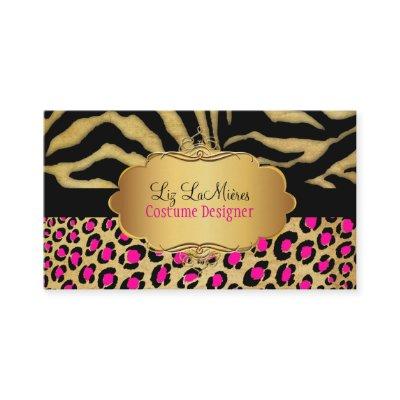 PixDezines VINTAGE LEOPARD+ZEBRA+FAUX+GOLD+LABEL