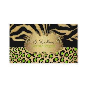 PixDezines VINTAGE LEOPARD+ZEBRA+FAUX+GOLD+LABEL