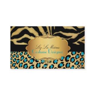 PixDezines VINTAGE LEOPARD+ZEBRA+FAUX+GOLD+LABEL