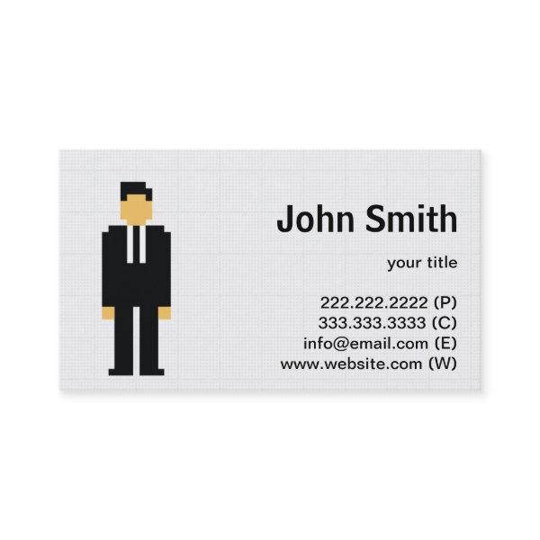 Pixel Man in Black Suit Profile Card