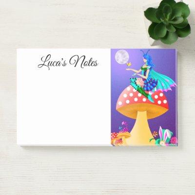 Pixie Fairy on Mushroom  Wonderland  Post-it Notes