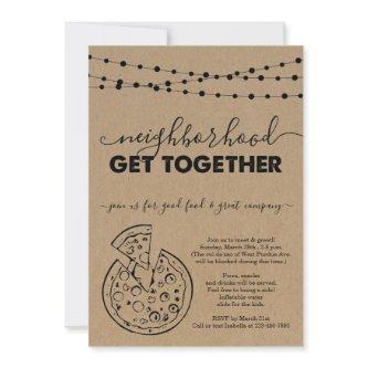 Pizza Neighborhood Get Together Invitation