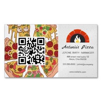 Pizza Pie Slices | Brick Oven | QR Code  Magnet