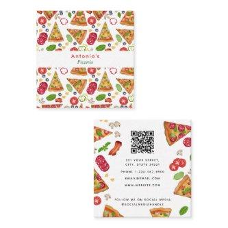 Pizza Pizzeria Restaurant QR Code Italian Food Square