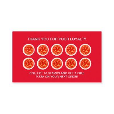 Pizzeria loyalty or punch card template for pizza