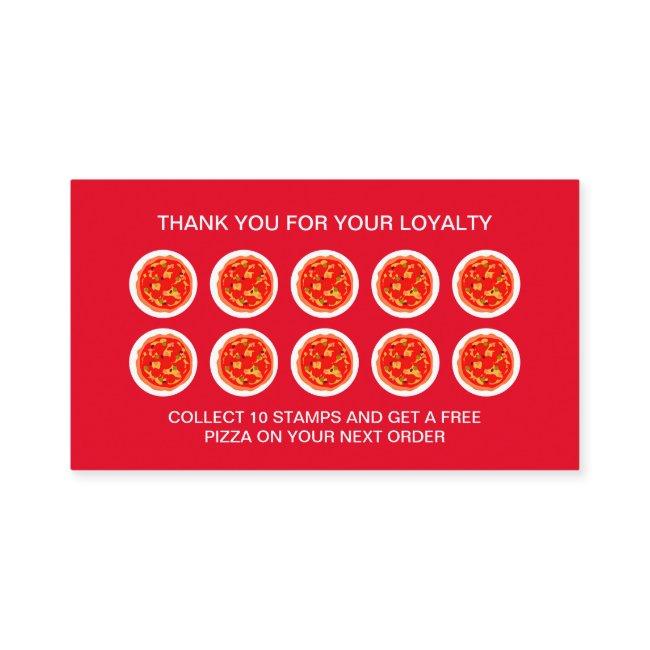 Pizzeria loyalty or punch card template for pizza
