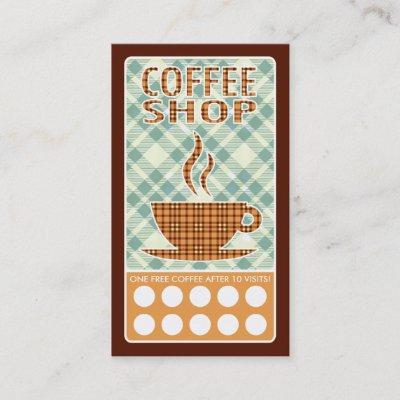 plaid coffee shop punch card