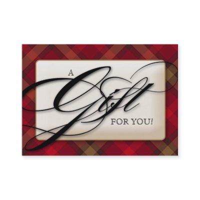 Plaid Gift Certificate Salon Red Black