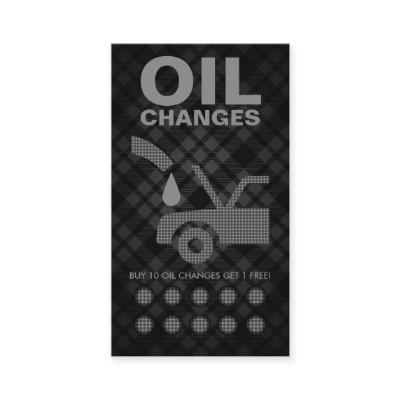 plaid oil changes punch card