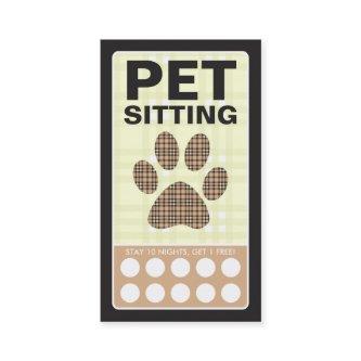 plaid pet paw loyalty card