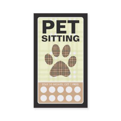 plaid pet paw loyalty card