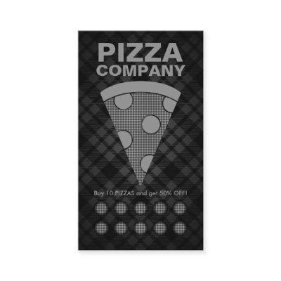 plaid pizza punch card