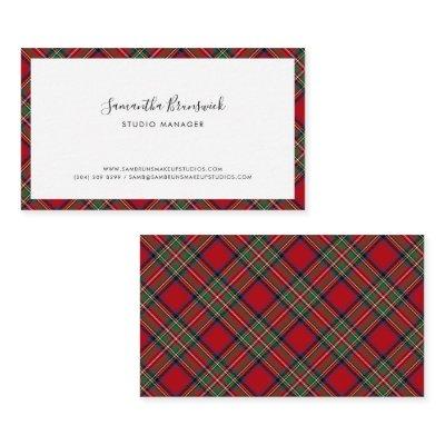 Plaid Script Elegant Makeup Artist Tartan