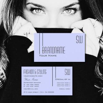 Plain Baby Blue with Initials Professional Simple