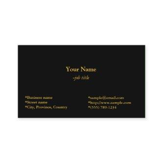 plain, black  with golden font