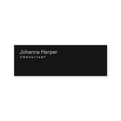 Plain Black Modern Consultant Slim Skinny Mini