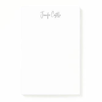 Plain Black White Minimalist Calligraphy Post-it Notes