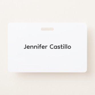 Plain Black White Minimalist Modern Badge