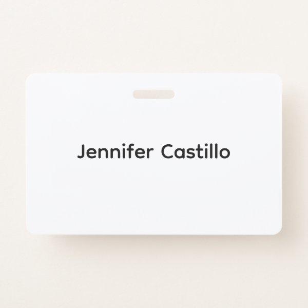 Plain Black White Minimalist Modern Badge