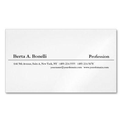 Plain Black White Minimalist Modern  Magnet