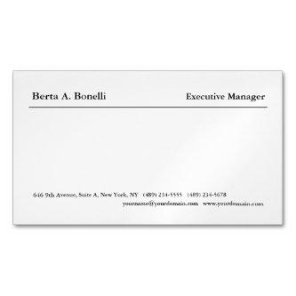 Plain Black White Minimalist Modern  Magnet