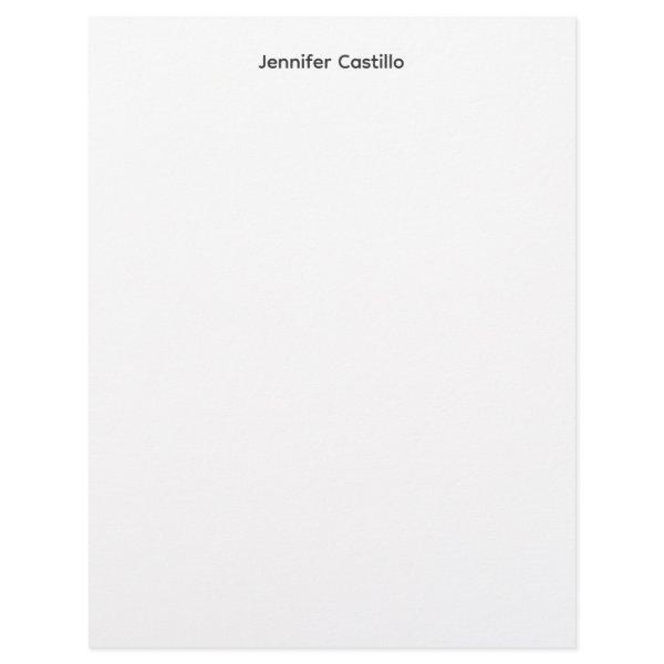 Plain Black White Minimalist Modern Letterhead