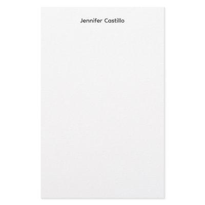 Plain Black White Minimalist Modern Stationery