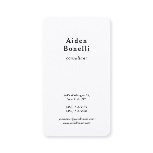 Plain Black White Modern Minimalist Professional