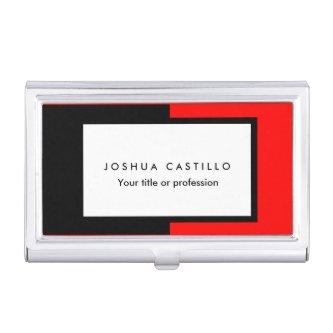 Plain Black White Red Striped Professional  Case