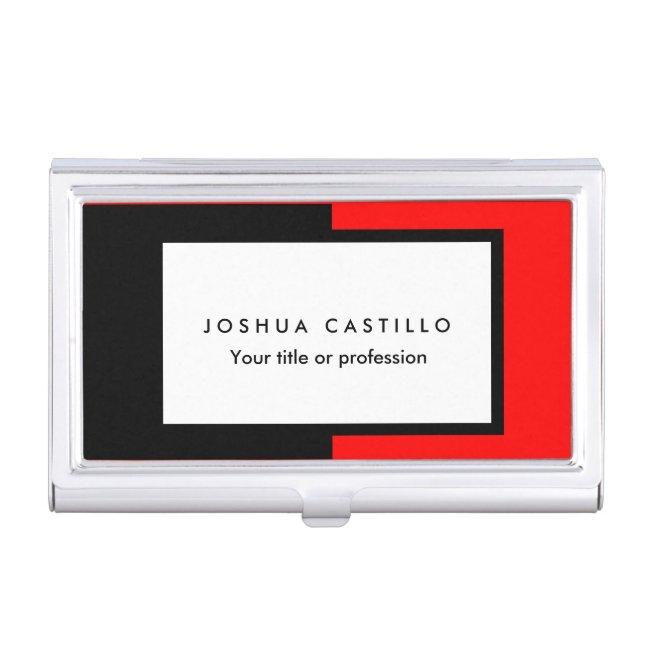 Plain Black White Red Striped Professional Case