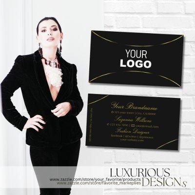 Plain Black with Gold Decor and Logo Modern Simply