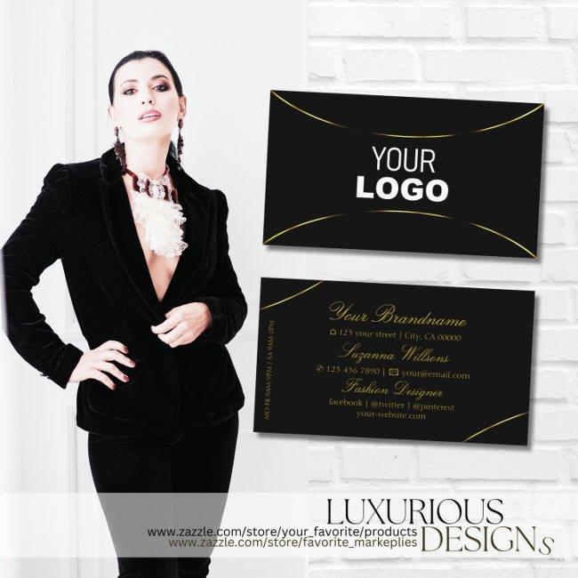 Plain Black with Gold Decor and Logo Modern Simply