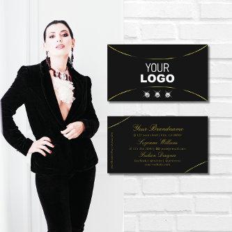 Plain Black with Gold Decor Diamonds and Logo Chic